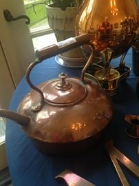 Very old copper tea kettle