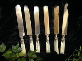 Vintage set of knives with Mother-of-Pearl handles