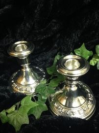 Vintage sterling pair of candle holders