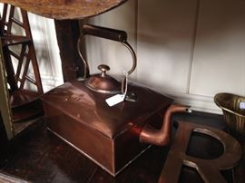 Unusual rectangular copper kettle