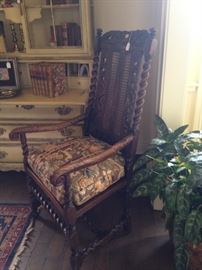 Extraordinary antique barley twist chair