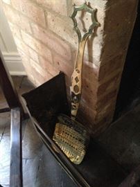 Solid English brass fireplace tool