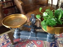 Antique brass and iron set of scales