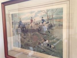 "A Business - like Trio" (classic English hunt scene) (Sorry for the glare!)