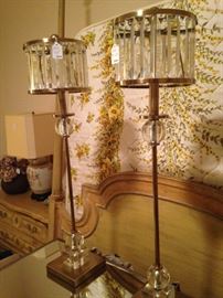 Crystal and brass lamps