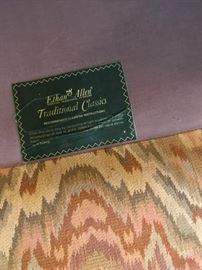 #11	(2) Ethan Allen Coral/Green Flamestitched Wingback Chairs   $75 each	 $150.00 
