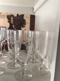 #17	Tiffany "Delores" Pattern Crystal  - set of 8 ice tea	 $50.00 
#18	Tiffany "Delores" Pattern Crystal  - set of 8 wine glasses	 $50.00 
#19	Tiffany "Delores" Pattern Crystal Champagne set of 8 Glasses	 $50.00 
#20	Tiffany "Delores" Pattern Crystal Sherbert 7 glasses	 $40.00 
#21	Tiffany "Delores" Pattern 8 crystal Plates	 $10.00 

