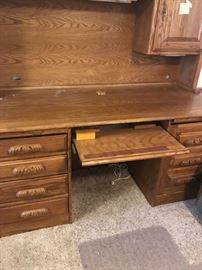 #50	Oak Wood Desk w/armoire w/4 drawers & Door lighted 62x26x30-70	 $175.00 
