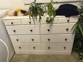 #59	White painted 10 drawer Chest of drawers - 48x15x33	 $75.00 
