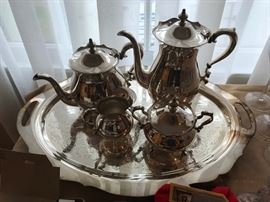 #72	BPCA Bristol Silver Service w/Coffee, Tea, Sugar and Creamer w/tray	 $65.00 
