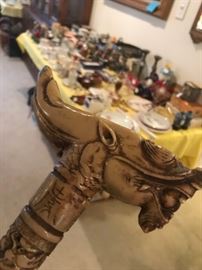 #74	Handcarved Ancient Chinese Bone-carved Dragon w/detailed carvings	 $300.00 
