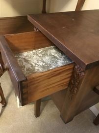 #85	Vanity w/4 drawers w/tri-fold mirror  47x18.5x64	 $175.00 
