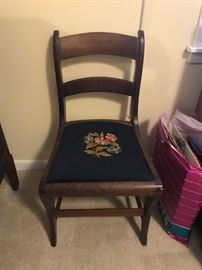 #88	Needlepoint Chair w/black Design in seat	 $30.00 
