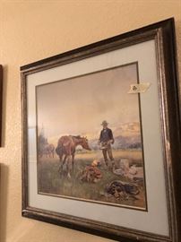 cowboy art- have signed and framed -known artists 