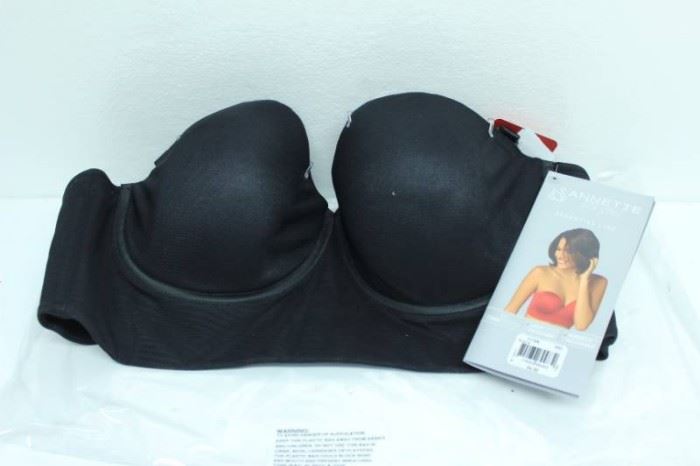 ANNETTE 38D Black Moderate Support Strapless Contr ...