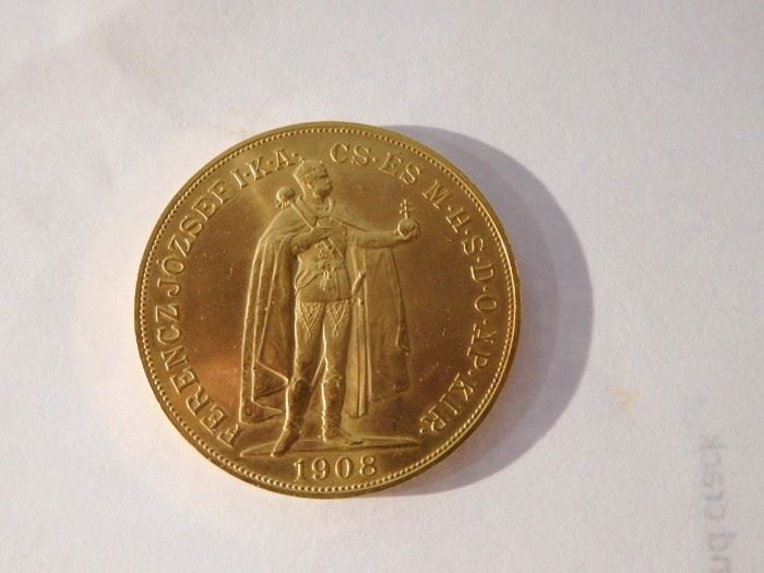1908 Hungary 100 Gold Korona