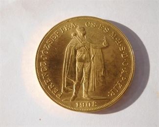 1908 Hungary 100 Gold Korona