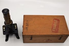 Antique German Microscope with Original Storage Box https://ctbids.com/#!/description/share/101293