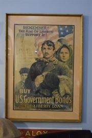 Authentic Framed WWI Liberty Bond Poster https://ctbids.com/#!/description/share/101310