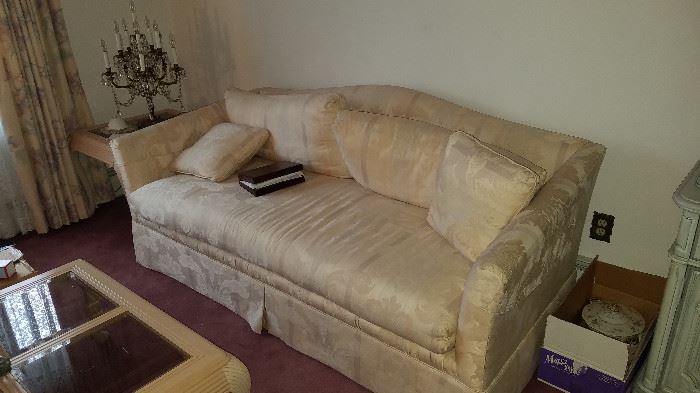 Brocade style couch (sleeper) very clean