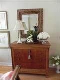 Ronweber Chest with beveled mirror and alabaster lamp