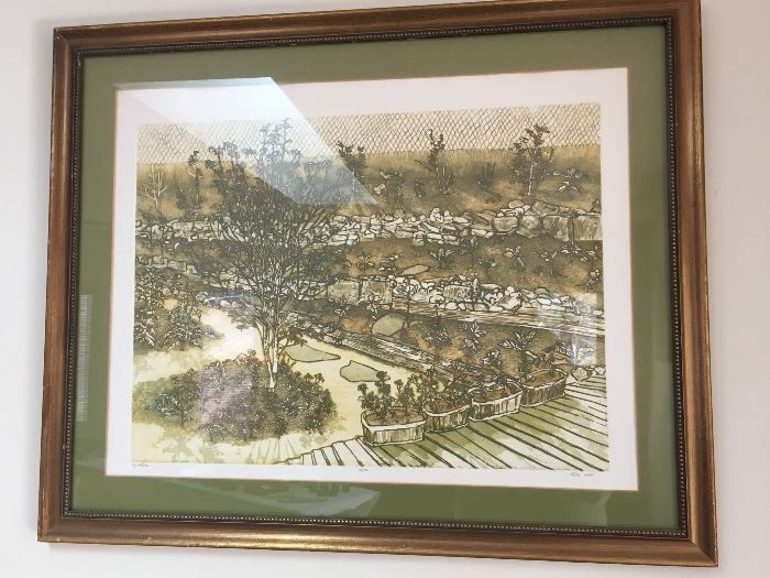 "My Garden" Etching by artist Ruth Leaf (signed & numbered)