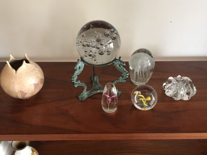 Small collection of interesting Crystal Paperweights