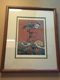 Framed Batik of Stork