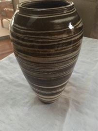 Large Agateware Vase made from 2 different colors of clay by artist Eck McCanless Pottery in Seagrove, NC