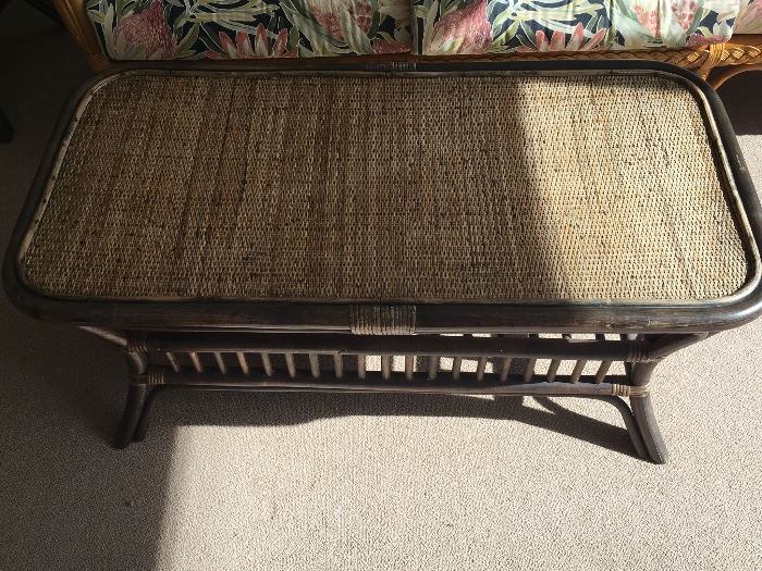 Rattan Coffee Table with woven top