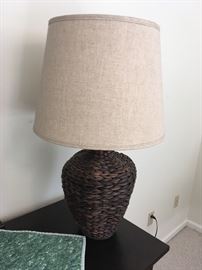 Large woven base Table Lamp