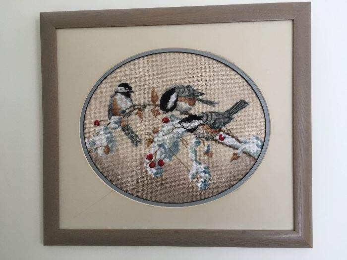 One of several framed Needlepoint Pictures