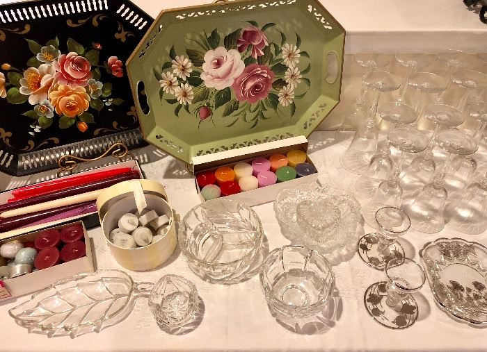 Glassware, Crystal, Candles & More