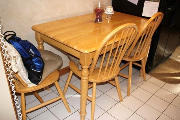 Wood Table & Chairs Kitchen Set