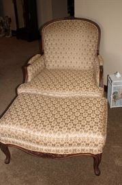 Bergere Chair and Matching Ottoman