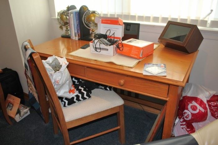 Desk & Chair, Books and Bookends