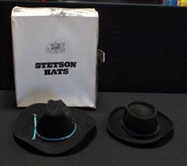John B.Stetson Company 4X Beaver Hat, Size 7 1/4, With Original Box And New York Hat Co. Gambler Hat