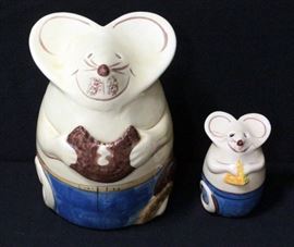 Mouse Cookie Jar And Parmesan Cheese Shaker