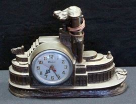 Windsor Gibraltar Electric Clock Company Steamboat Mantle Clock, 14"W x 10.5'H x 4"D