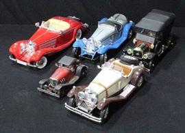 Universal Hobbies 1:18 Model T, Burhgo Mercedes Benz 3ST, 1932 Alpha Romero Spider Maisto Mercedes Benz 1936 500K And Small Replica Roadster