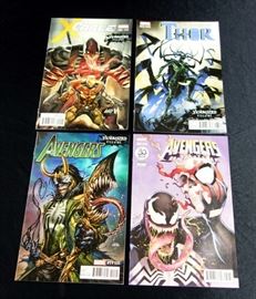 Avengers 11, Avengers No Surrender 687, XCable 5, Mighty Thor 23, Venomized Villain Covers