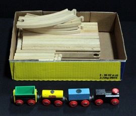 Brio Wooden Railway Track And Train Contents Of Box Made In Sweden