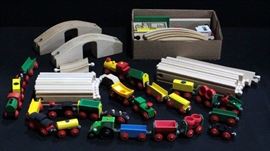 Brio Wooden Railway Trains, Bridges And Track And More Made In Sweden Contents Of Box