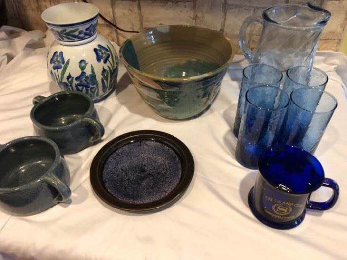 Blue Pitcher and Blue Glasses