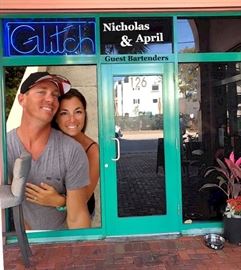 Nik and April Lehmann - power couple!! Guest bartenders at Glitch who are donating all their tips to Scleroderma Foundation!