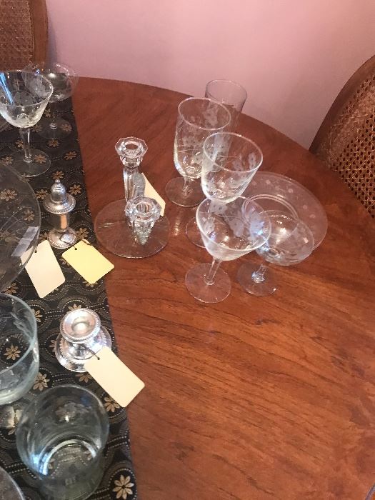 Large Collection Of Cut Glass Stemware ~ 5 Sizes ~ 61 Pieces ~ BEAUTIFUL SET