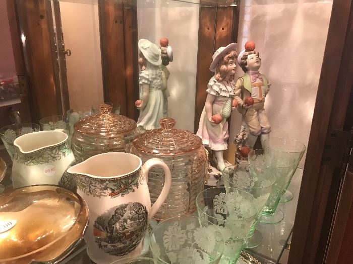 Pink Depression Biscuit Jar ~ Porcelain Figurines
