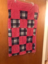 Vintage Pink And Checkered Throw
