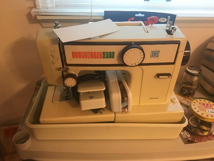 Vintage JcPenney Sewing Machine With Case