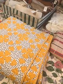 Vintage Yellow And Black Quilt
